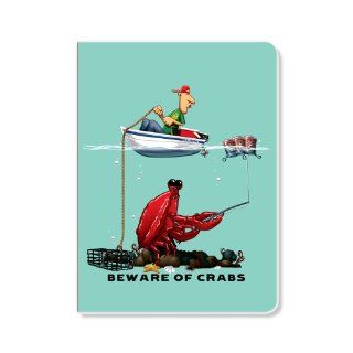 ECOeverywhere Beware of Crabs Journal, 160 Pages, 7.625 x 5.625 Inches, Multicolored (jr14088)  Hardcover Executive Notebooks 