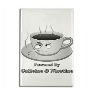 Powered by Caffeine and Nicotine Rectangle Magnet by chessmotifs