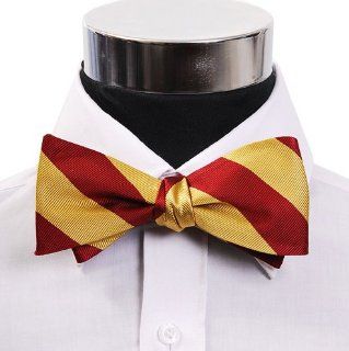 Gold & Burgundy Bow Tie (Bowtie) 