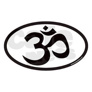 Om Sanskrit Symbol Euro Oval Sticker (Black) Stick by Admin_CP1436
