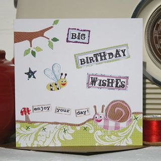 'big birthday wishes' greetings card by the writing bureau