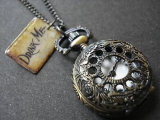drink me pocket watch necklace by regalrose