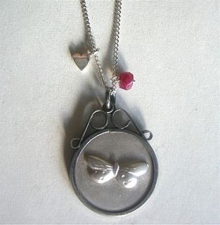 framed butterfly pendant by becca jewellery