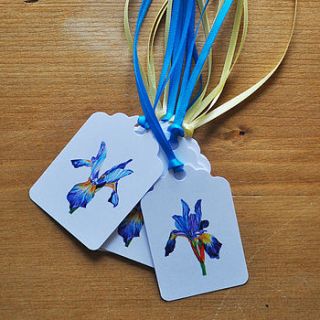 set of 10 iris gift tags by ella johnston art and illustration