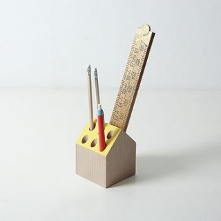 wood pencil holder, casas design by chocolate creative home accessories