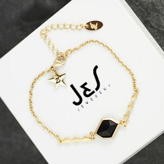 diamond shape bracelet made with swarovski crystals by j&s jewellery
