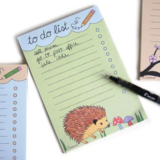 happy hedgehog magnetic to do list pad by superfumi