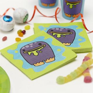 monster kids birthday party napkins by ginger ray