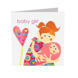 sparkly new baby girl card by square card co