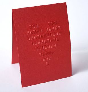 braille heart greeting card by bethlaubraille