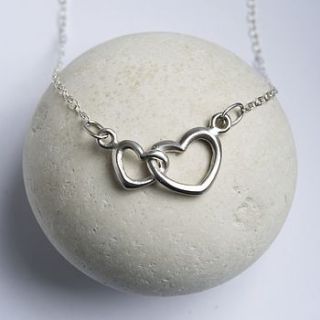 personalised 'linked hearts' necklace by lily charmed
