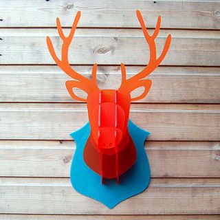 perspex flat pack stags head by flaming imp