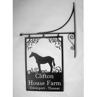 horse swinging farm sign by black fox metalcraft