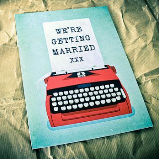 typewriter themed retro wedding invitation by magik moments