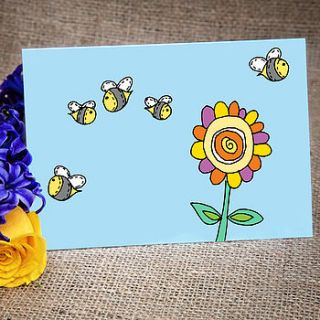 bees card by claire close