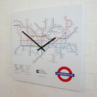 london underground tube map clock by the clock factory