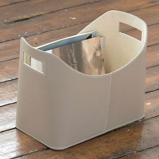 taupe leatherette magazine rack by coco målé interiors