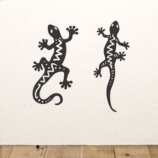 gecko wall sticker set by oakdene designs