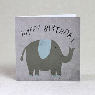 elephant happy birthday card by lil3birdy