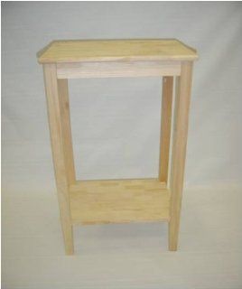 End Table with Shelf   Unfinished   Wood End Table