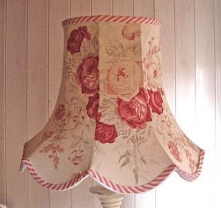 extra large standard roses linen lampshade by rosie's vintage lampshades