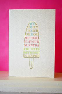 contemporary handmade lolly greeting card by sundaebest