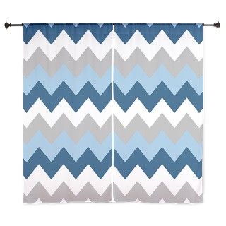 Classy Blue Chevron Stripes 60 Curtains by chevroncitystripes