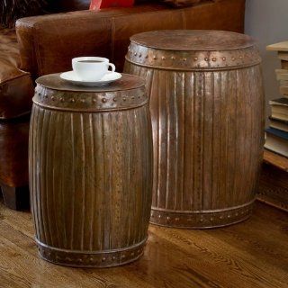 Fluted End Table (Set of 2) Finish Copper   Barrel End Table
