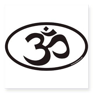 Om Sanskrit Symbol Euro Oval Sticker (Black) Stick by Admin_CP1436