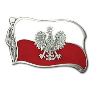Poland Flag High Quality Pewter Belt Buckle Clothing