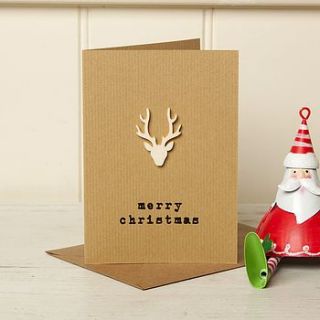 festive nordic stag 'merry christmas' card by lovely jubbly