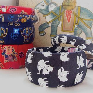 sale handmade elephant fabric bangles by amber marie
