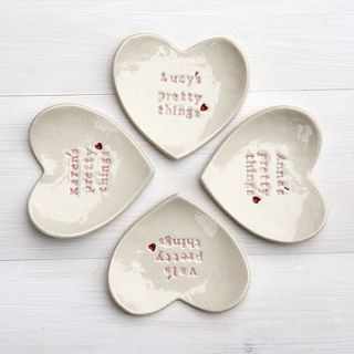 personalised bridesmaid gift ring dish by badgers badgers