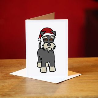 schnauzer christmas card in grey by weloveleon
