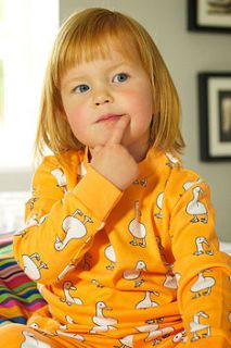 organic pip the duck print pyjamas by ava and luc