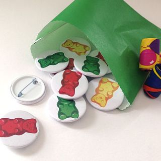 set of gummy bear badges by woah there pickle