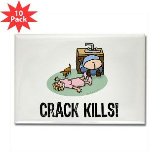 Crack kills funny Rectangle Magnet (10 pack) by evilgeniusstore