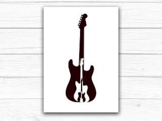music illustration fender guitar print a3 by knockout