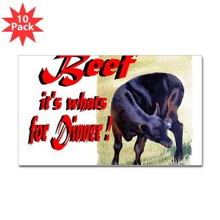 Beef its whats for Dinner Rectangle Sticker 10 p by whitsoriginals