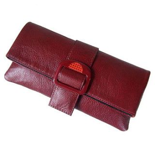 dark red leather vintage buckle clutch bags by use uk
