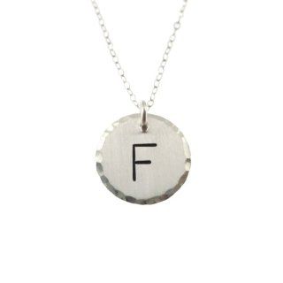 Stering Silver Hand Stamped Initial "F" Jewelry Pendant Necklaces Jewelry