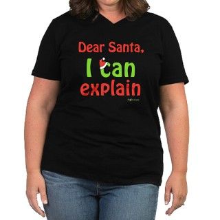 Santa I Can Explain Womens Plus Size V Neck Dark by doghause