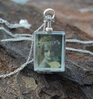 silver vintage rectangular locket necklace by embers semi precious and gemstone designs