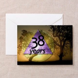38 Year Birthday Greeting Card   One Day at a Time by 12stepgear