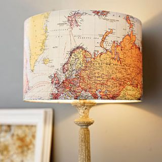 handmade vintage map lampshade by rosie's vintage lampshades