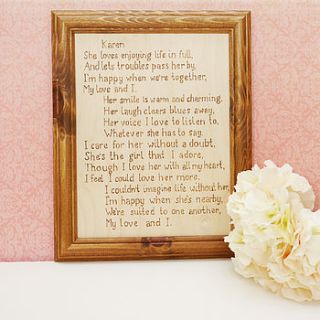 personalised poem plaque by cairn wood design