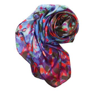 dark abstract print artistic silk scarf by ramzi musa