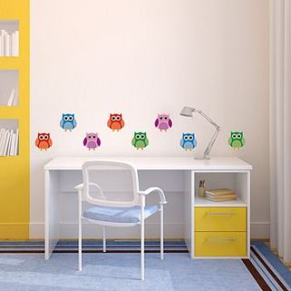 cute owl removable wall stickers by mirrorin