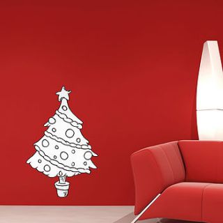 colour in christmas tree wall stickers by the binary box