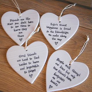 porcelain heart hanging decoration by the alphabet gift shop